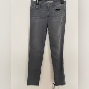 Joe’s Grey Frayed Ankle Skinny Jeans